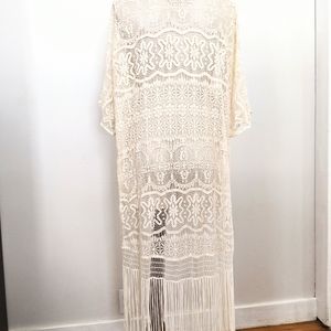 H&M crocheted kimono shawl
